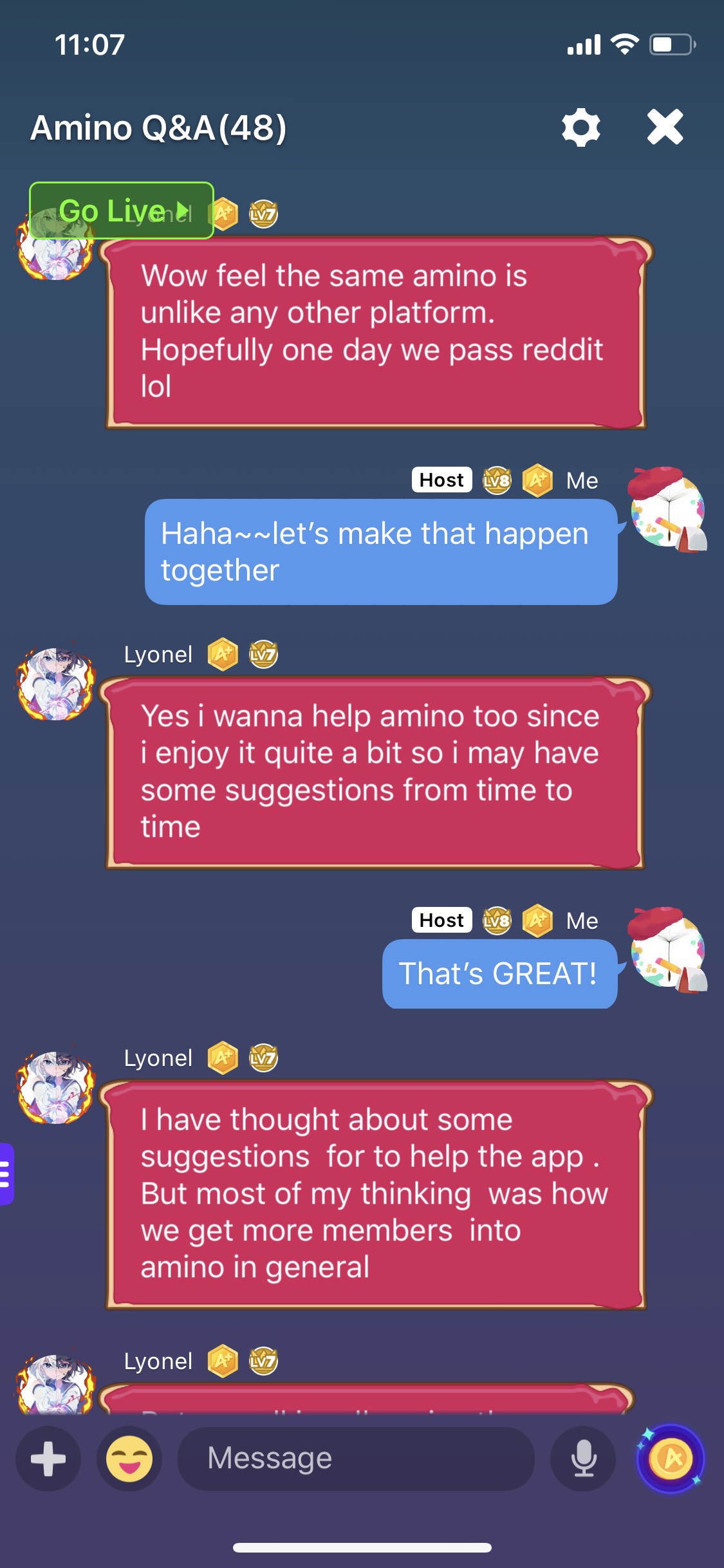 Amino Q&A Chat