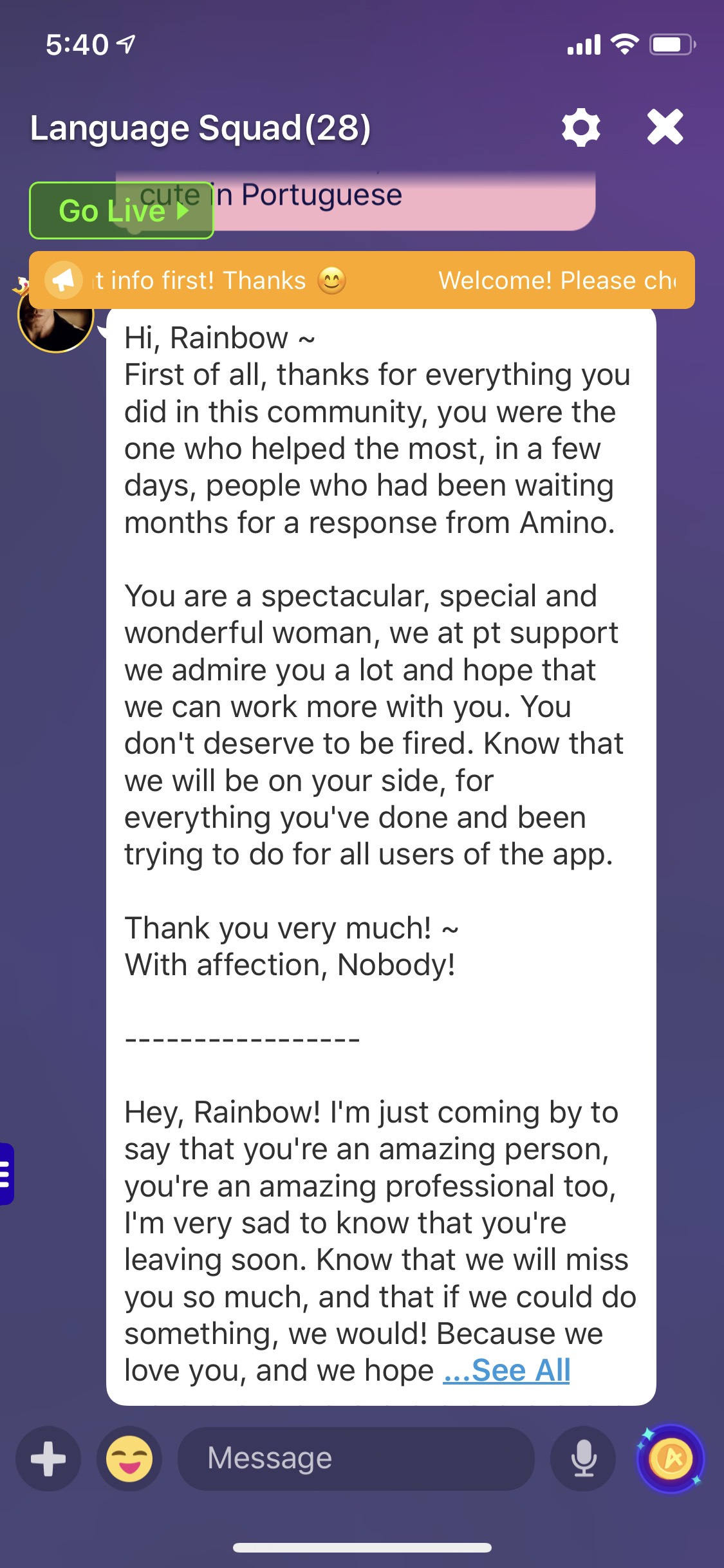 User testimonial