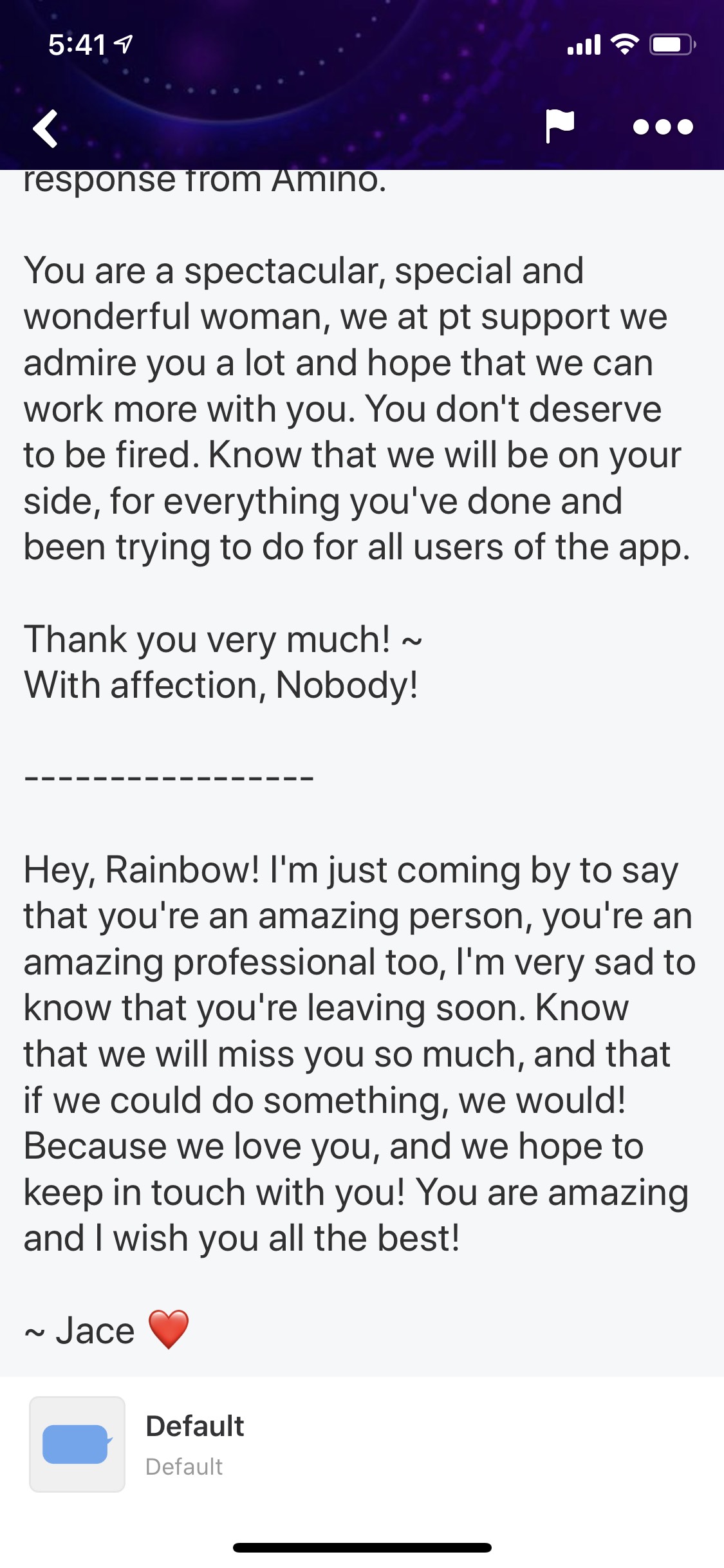 User testimonial