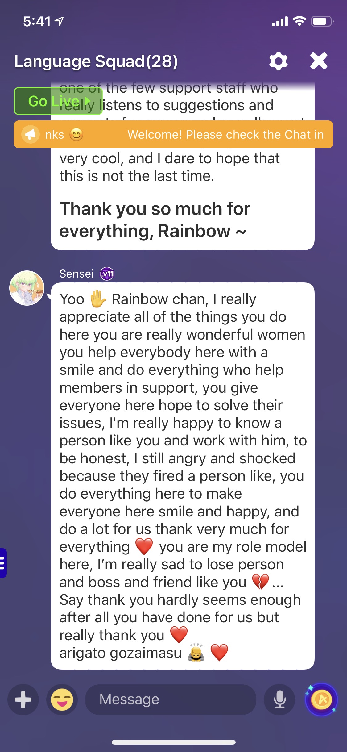 User testimonial