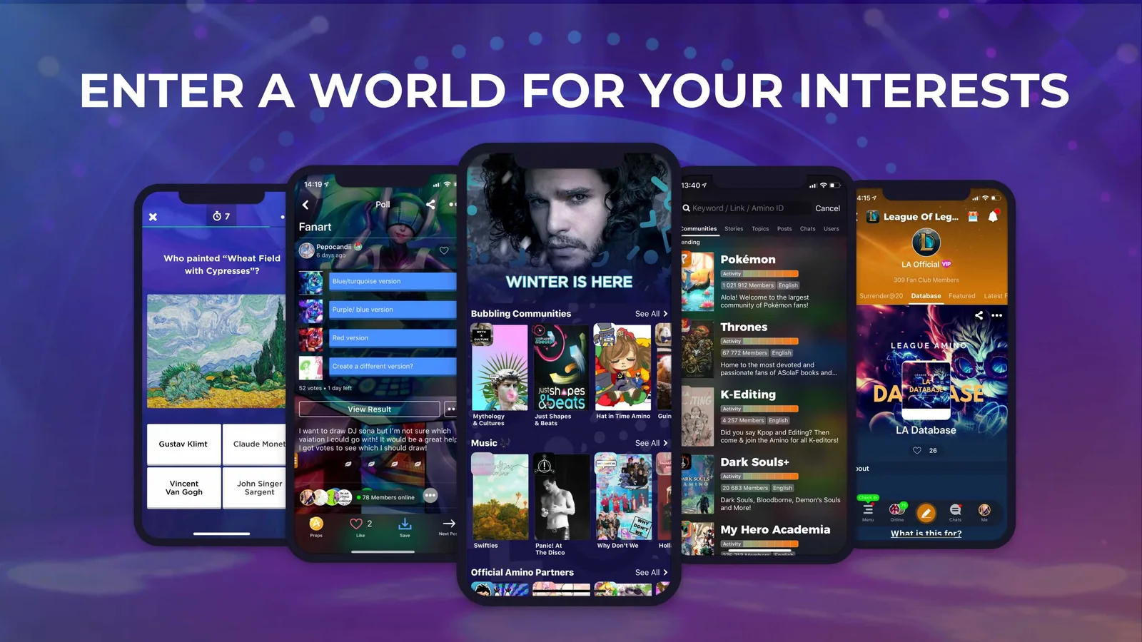Amino key screens