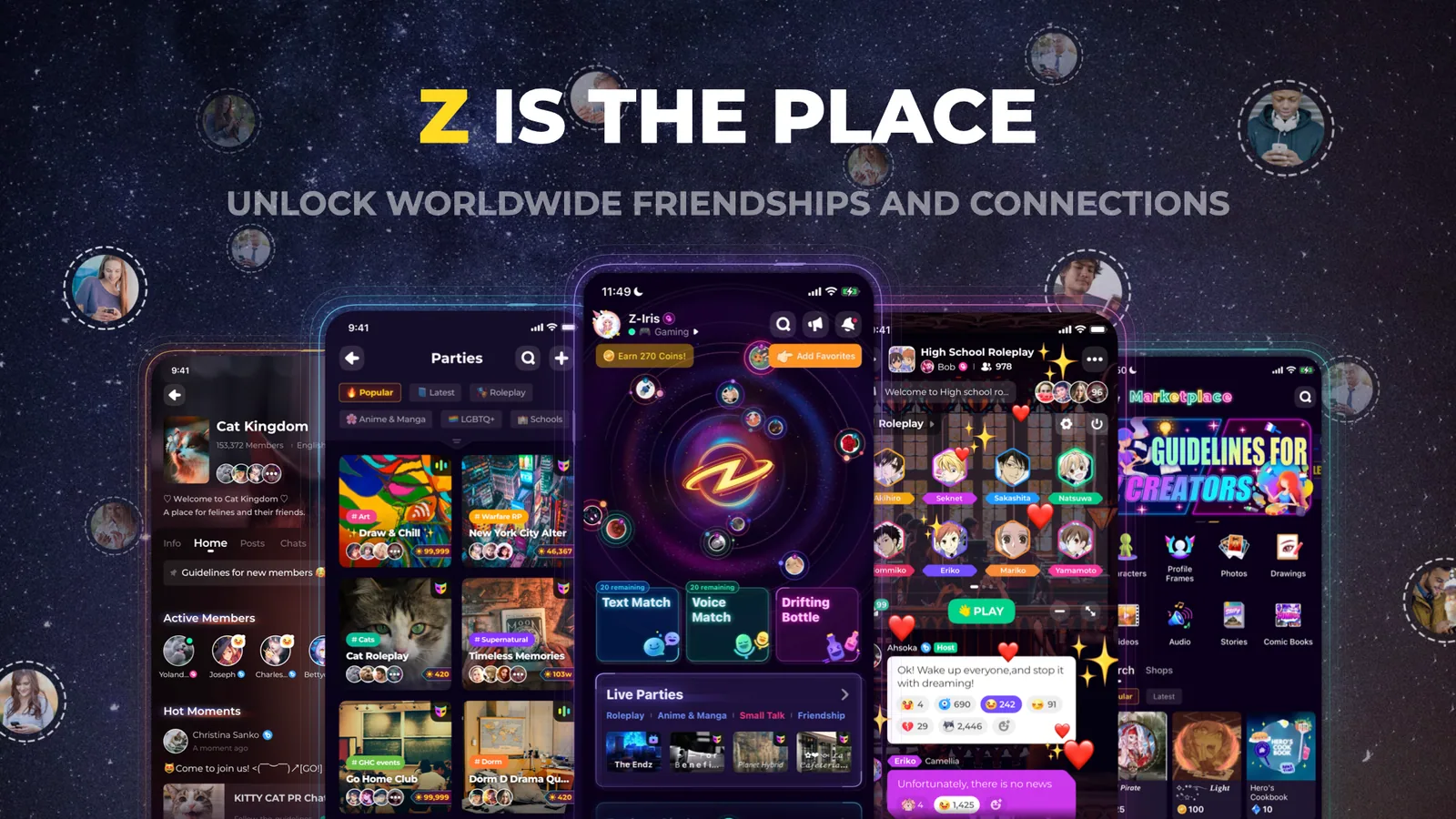 Project Z key screens